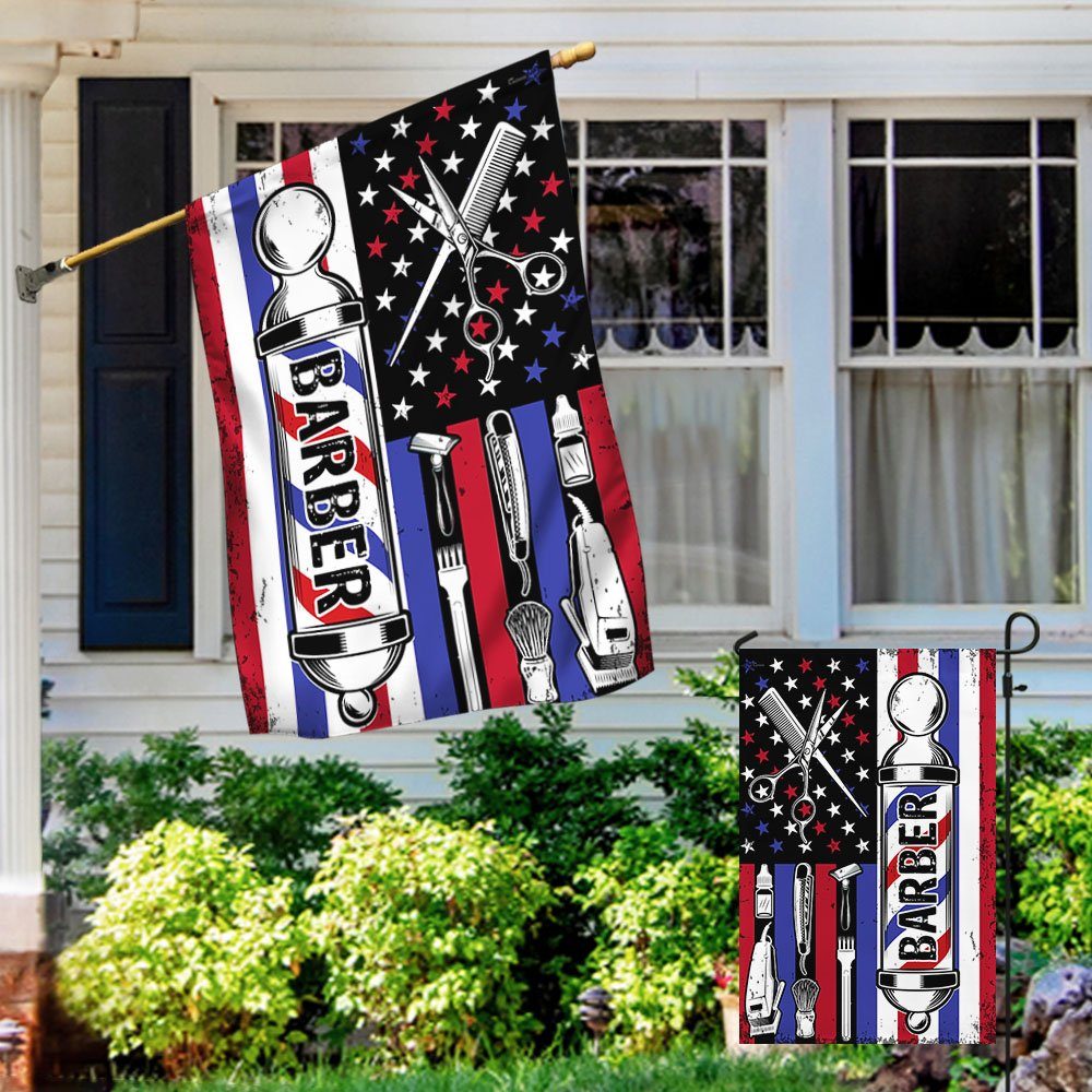 Barber Hair Stylist Barber Salon American Flag MLN1140F - Image 5
