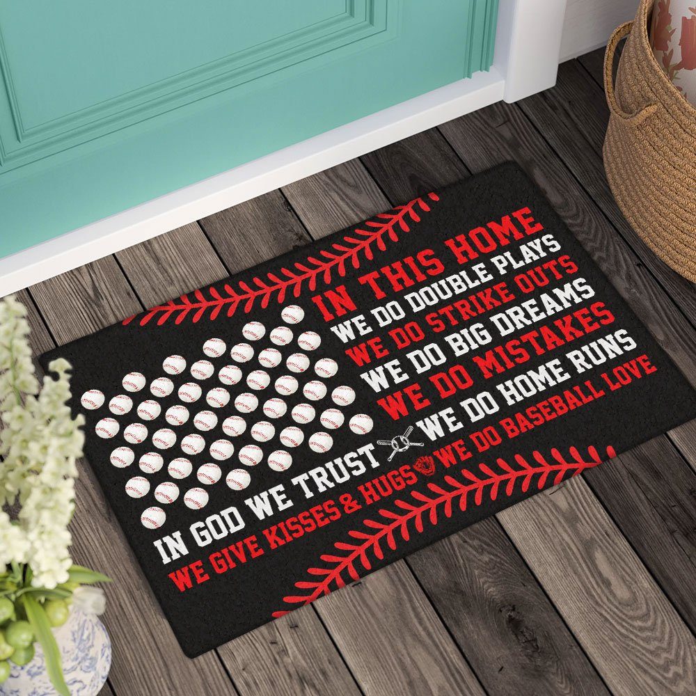 Baseball Doormat In This Home We Do Baseball Love MLN695DM - Image 2