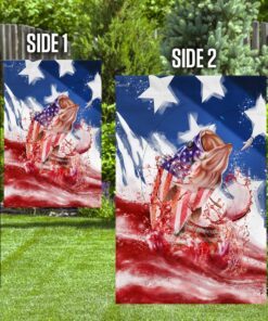 bass fishing 4th july flag 8491