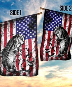 bass fishing america flag 1808