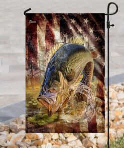 bass fishing america flag 3036