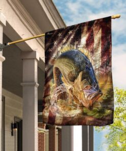 Bass Fishing America Flag