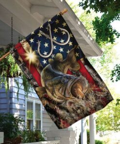 bass fishing american flag 4888