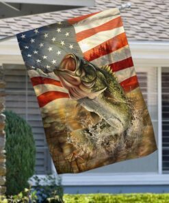 Bass Fishing American Flag LHA1866F