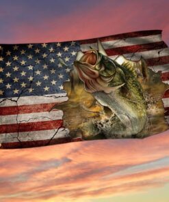 Bass Fishing American Grommet Flag BNN343GF
