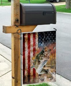 bass fishing american us flag 2515