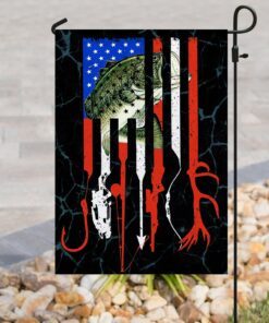bass fishing american us flag 2647