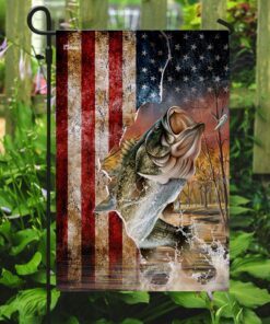 bass fishing american us flag 4012