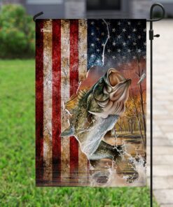 bass fishing american us flag 6037
