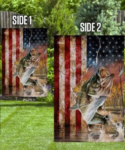bass fishing american us flag 8345