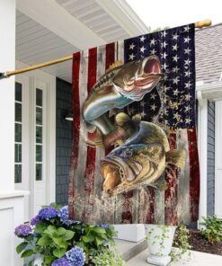 bass fishing flag largemouth bass fishing american flag qtr251f 3755