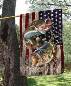 bass fishing flag largemouth bass fishing american flag qtr251f 3888