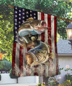 bass fishing flag largemouth bass fishing american flag qtr251f 6302