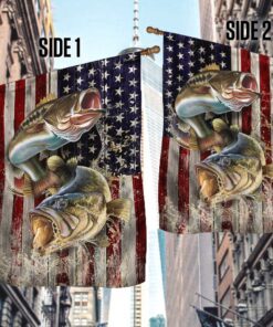 bass fishing flag largemouth bass fishing american flag qtr251f 8749