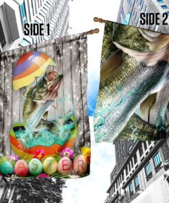 bass fishing happy easter flag 4092