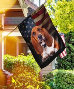 basset hound american flag 2935