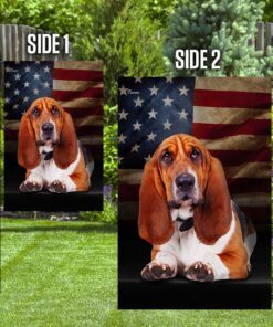 basset hound american flag 6177