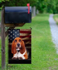 basset hound american flag 7162