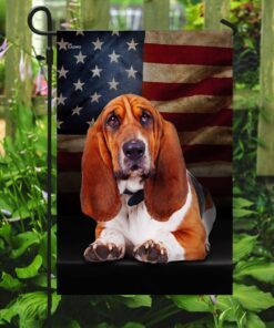 basset hound american flag 7747