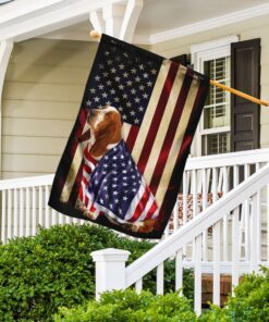 basset hound american patriot flag 3587