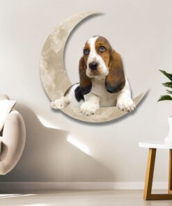 basset hound and moon hanging metal sign qnk879msv59 8227