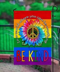 be kind hippie peace sign sunflower lgbt flag tpt801f 1022