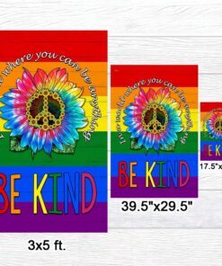be kind hippie peace sign sunflower lgbt flag tpt801f 2721