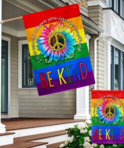 be kind hippie peace sign sunflower lgbt flag tpt801f 8367