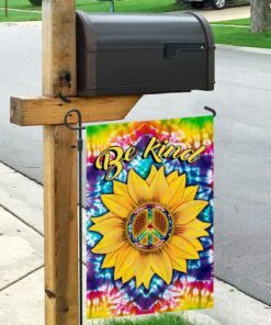 be kind hippie sunflower flag 1201