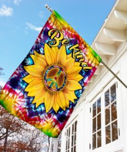 be kind hippie sunflower flag 2386