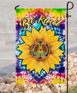 be kind hippie sunflower flag 3678