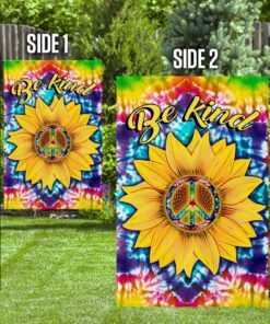 be kind hippie sunflower flag 3688
