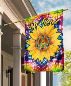 Be kind Hippie Sunflower Flag