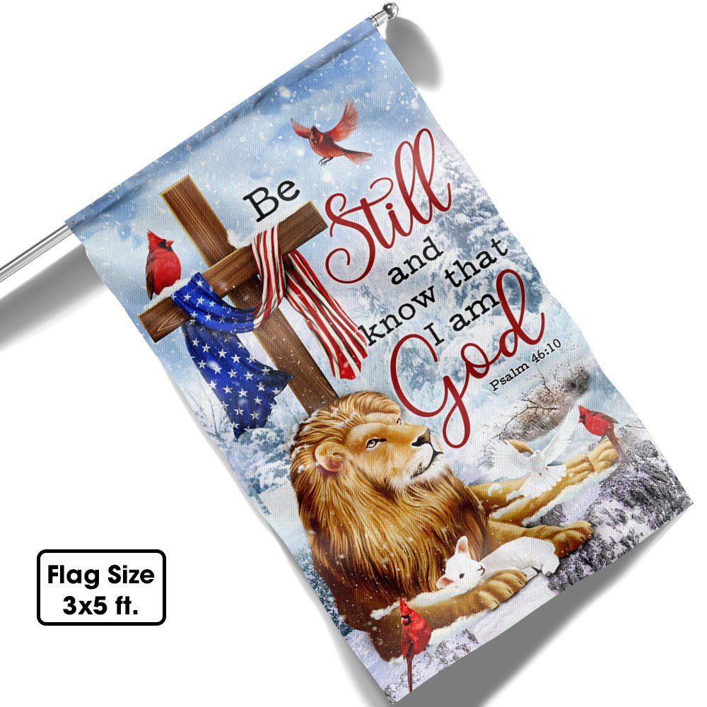 Be Still And Know That I Am God Lion of Judah Christmas Flag MLN744F - Image 6
