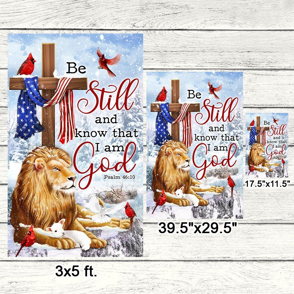 Be Still And Know That I Am God Lion of Judah Christmas Flag MLN744F - Image 7