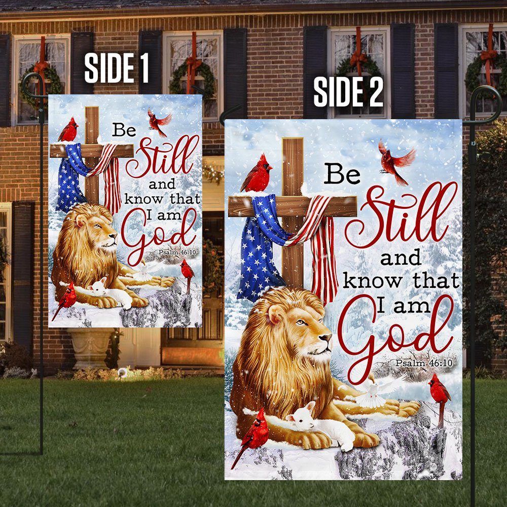 Be Still And Know That I Am God Lion of Judah Christmas Flag MLN744F - Image 5