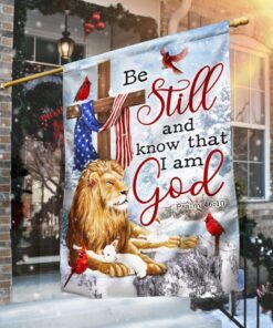 Be Still And Know That I Am God Lion of Judah Christmas Flag MLN744F