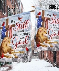 be still and know that i am god lion of judah christmas flag mln744f 7933