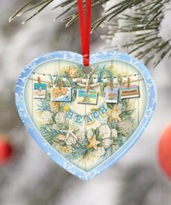 beach christmas ceramic ornament 2377