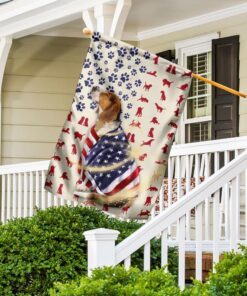 beagle dog american flag 2263