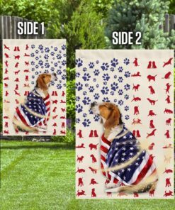 beagle dog american flag 7013