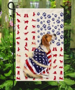 beagle dog american flag 7790
