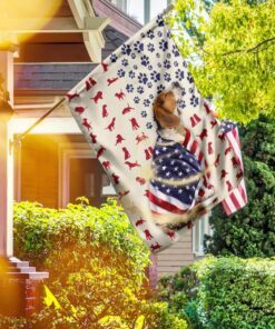 beagle dog american flag 8520