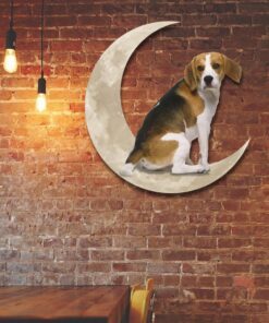 Beagle Dog And Moon Hanging Metal Sign QNK879MSv4