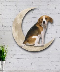 beagle dog and moon hanging metal sign qnk879msv4 5140