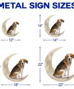 beagle dog and moon hanging metal sign qnk879msv4 5253