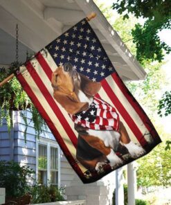beagle happy 4th of july. american us flag 5219