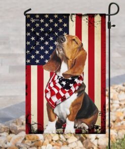 beagle happy 4th of july. american us flag 5905
