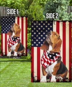 beagle happy 4th of july. american us flag 6686