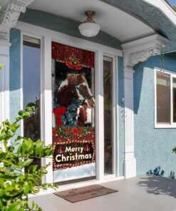 beautiful christmas horse door cover 2992